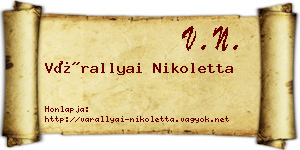 Várallyai Nikoletta névjegykártya