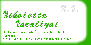 nikoletta varallyai business card